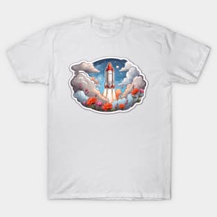 Chasing Clouds: A Rocket's Coloring Journe (143) T-Shirt